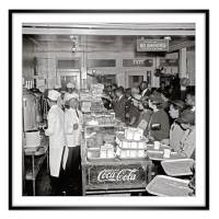 30er Jahre - Viele Menschen im Cafe Bistro Kantine New York 1937 Kunstdruck  - schwarz-weiss Fotografie  Vintage Bild 3