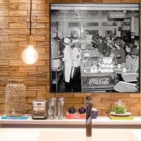 30er Jahre - Viele Menschen im Cafe Bistro Kantine New York 1937 Kunstdruck  - schwarz-weiss Fotografie  Vintage Bild 4