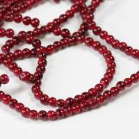 1 Strang marmoriert Glasperlen rot schwarz Beads Schmuck DIY Basteln rund 4mm Bild 2