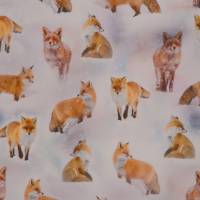 Jersey mit Fuchs Füchsen im Schnee 50 x 160 cm Nähen Stoff Digitaldruck Bild 4