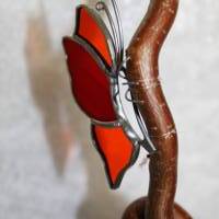 Schmetterlinge aus Tiffany-Glas auf einem Korkenzieher Haselnusszweig Bild 3