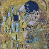 Jersey Panel Gustv Klimt Jugendstil Stenzo Digital 200x150 cm Der Kuss Bild 1