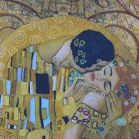 Jersey Panel Gustv Klimt Jugendstil Stenzo Digital 200x150 cm Der Kuss Bild 2