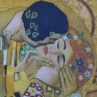 Jersey Panel Gustv Klimt Jugendstil Stenzo Digital 200x150 cm Der Kuss Bild 3