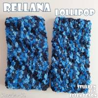 Stulpen handgestrickt im schlichten Design Blau Hellblau Dunkelblau Schwarz Umfang 24 cm Lollipop Rellana Bild 10