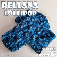 Stulpen handgestrickt im schlichten Design Blau Hellblau Dunkelblau Schwarz Umfang 24 cm Lollipop Rellana Bild 5