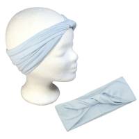 Haarband mit Drehung Baumwolle Jersey Pastell Türkis uni Bild 1
