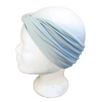 Haarband mit Drehung Baumwolle Jersey Pastell Türkis uni Bild 6