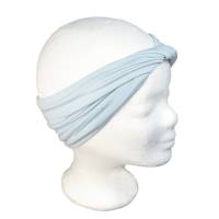 Haarband mit Drehung Baumwolle Jersey Pastell Türkis uni Bild 7