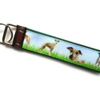 Schlüsselanhänger Schlüsselband Anhänger Windhunde aus Baumwollstoff und Ripsband Bild 8