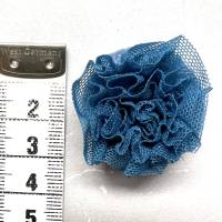1 Stk. Tüll-Rose/ wunderschöner Knopf, aus feiner Spitze gewickelt und aufwändig eingefasst, in zartem blau , ca. 3cm Bild 3