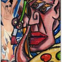 Klausewitz Original Acrylgemälde und Collage Leinwand Keilrahmen Picasso paints Les Demoiselles d'Avignon - 15 x 30 Bild 1