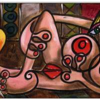 Klausewitz Original Acrylgemälde Leinwand Keilrahmen Picasso Style Erotic Art 13 - 15 x 30 cm Bild 1