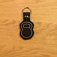 Schlüsselanhänger Kettlebell schwarz / silber Bild 1