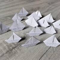 10 Origami Segelboote, Tischdeko Konfirmation, Taufe, Hochzeit, Schiffe, Boote, Papierdeko Bild 2