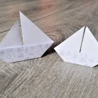 10 Origami Segelboote, Tischdeko Konfirmation, Taufe, Hochzeit, Schiffe, Boote, Papierdeko Bild 5