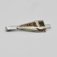 Vintage Krawattenklammer Krawattenhalter Krawattenspange Eisenbahn Zug Strassenbahn Silber Farbe Krawattenschmuck Bild 2