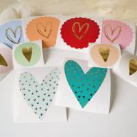 Aufkleber Set Herz gemischt, 10, 20 oder 50 Sticker, verpacken und verschenken, Geschenketiketten Bild 1