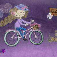 Doodle Stickdatei Laura fährt Fahrrad Bild 8