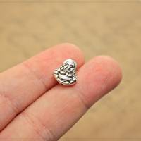 6 Perlen Spacer Zwischenperlen Schmuck DIY Basteln Buddha silbern 11x10,5mm Bild 2