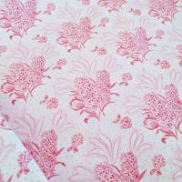 Bettwäschestoff mit Flieder Tulpen Punkte - unbenutzt - Bauernbettwäsche Bauernstoff Wäschestoff, rosa weiß, Vintage Bild 3