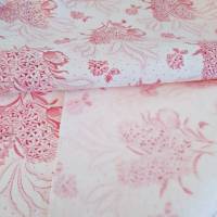 Bettwäschestoff mit Flieder Tulpen Punkte - unbenutzt - Bauernbettwäsche Bauernstoff Wäschestoff, rosa weiß, Vintage Bild 4