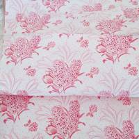 Bettwäschestoff mit Flieder Tulpen Punkte - unbenutzt - Bauernbettwäsche Bauernstoff Wäschestoff, rosa weiß, Vintage Bild 5