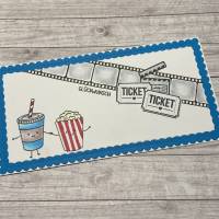 Grußkarten / Glückwunschkarten zum Geburtstag, „Gutschein für ein Kinoabend mit Popcorn, Filmabend, Geburtstagskarte Bild 2