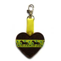 Set Pferde braun flieder türkis gelbgrün Taschenanhänger Schlüsselanhänger aus Baumwollstoff Webband Bild 10