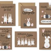 12er Postkarten Set - 8 Postkarten, 4 Klappkarten mit Umschlägen - Ostern Osterhase Hasenbande Bild 1
