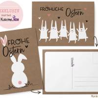 12er Postkarten Set - 8 Postkarten, 4 Klappkarten mit Umschlägen - Ostern Osterhase Hasenbande Bild 5