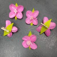 Papierblumen Krepppapier Blumen zum anstecken in Pink Bild 3