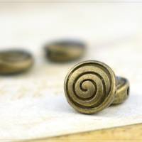 10 Perlen Spacer Zwischenteil Schmuck DIY bronze Spirale Muster flach rund 8x4mm Bild 1
