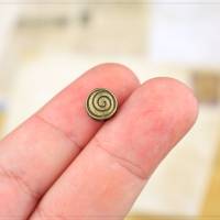 10 Perlen Spacer Zwischenteil Schmuck DIY bronze Spirale Muster flach rund 8x4mm Bild 3
