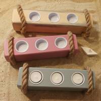Maritimer Kerzenbalken in frühlingsfrischen Farben Kerzenständer Teelichthalter Bild 3