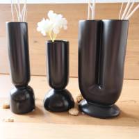 Tischdeko Vase doppelt schwarz Bild 3