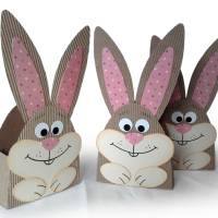 Hase Mini-Osternest, kleine Geschenkbox als Mini-Osterkörbchen oder Mitbringsel zum Osterfest Bild 2