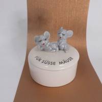 Für süsse Mäuse - Dose aus Porzellan für Geldgeschenke oder Süßes Bild 1