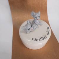 Für süsse Mäuse - Dose aus Porzellan für Geldgeschenke oder Süßes Bild 3