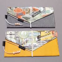Verpackung Reisegutschein aus Stoff  mit Karte, wieder verwendbar, Geld-Geschenk, Gutscheinverpackung, stilvolles Unikat Bild 1
