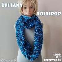 Loop Rundschal handgestrickt im schlichten Design Blau Hellblau Dunkelblau Schwarz Umfang 180 cm Lollipop Rellana Bild 10