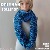 Loop Rundschal handgestrickt im schlichten Design Blau Hellblau Dunkelblau Schwarz Umfang 180 cm Lollipop Rellana Bild 8