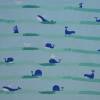 Jersey blau grün mit Wal Walfischen Meer Wellen 50 x 145 cm Nähen Bild 2