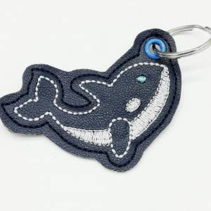 Schlüsselanhänger Orca,  kleiner Walfisch blau weiß, Taschenanhänger Bild 1