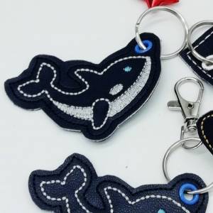Schlüsselanhänger Orca,  kleiner Walfisch blau weiß, Taschenanhänger Bild 3