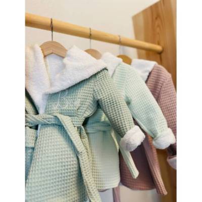 Bademantel für Kinder – Waffelstoff und Frottee - nach Wunsch bestickt - Name - personalisiert