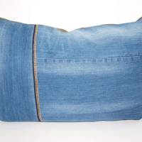 Jeans & Zelt 40x60 cm Kissenbezug Kissenhülle handgemacht Bild 2