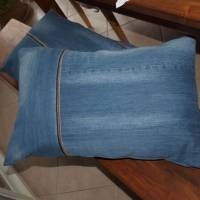 Jeans & Zelt 40x60 cm Kissenbezug Kissenhülle handgemacht Bild 6