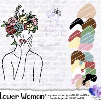 Papier und Folie “Flower Woman” SVG,DXF und PNG Folie und Digiset Bild 1