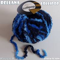 5 Knäuel 250 Gramm Lollipop von Rellana Blau Hellblau Schwarz Farbe 104 Partie 010 Bild 1